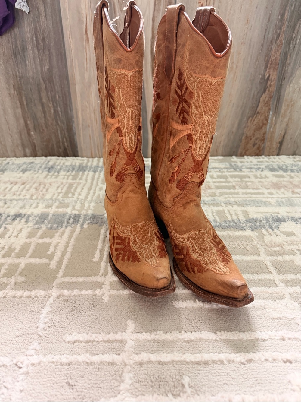 Circle G Tan Embroidered Western Boots